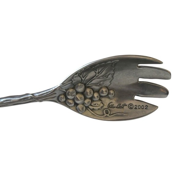 Vintage Arthur Court Designs Grape Pattern Heavy Duty Aluminum Serving Tongs - Picture 5 of 6